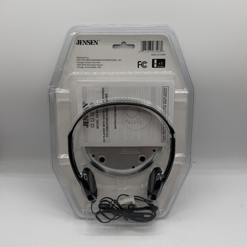 Vintage Jensen CD-450PTW Portable CD Player w/ Headphones Blue - Brand New - Picture 3 of 3